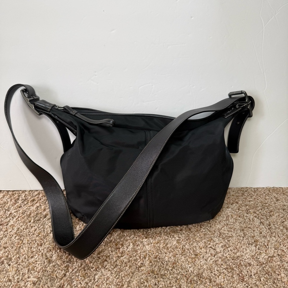 COACH Rare Vintage Y2K Black Microfiber Nylon Convertible Hobo XBody #6256 - Picture 5 of 16